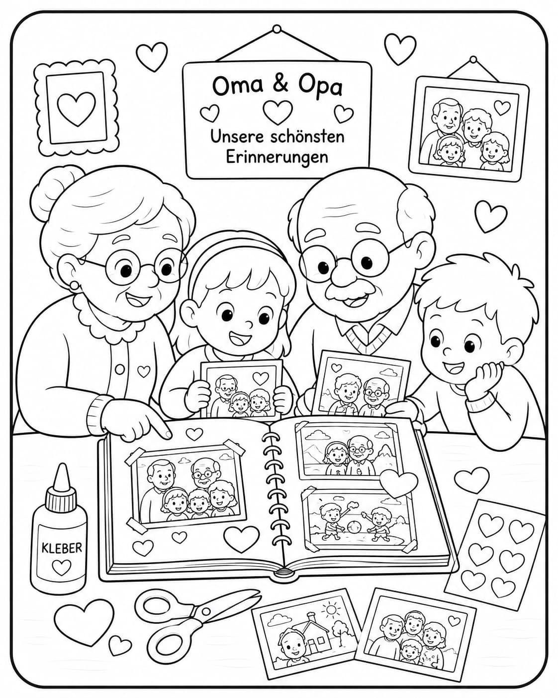 Oma und Opa Motiv 10 als kostenloses Ausmalbild für Kinder
